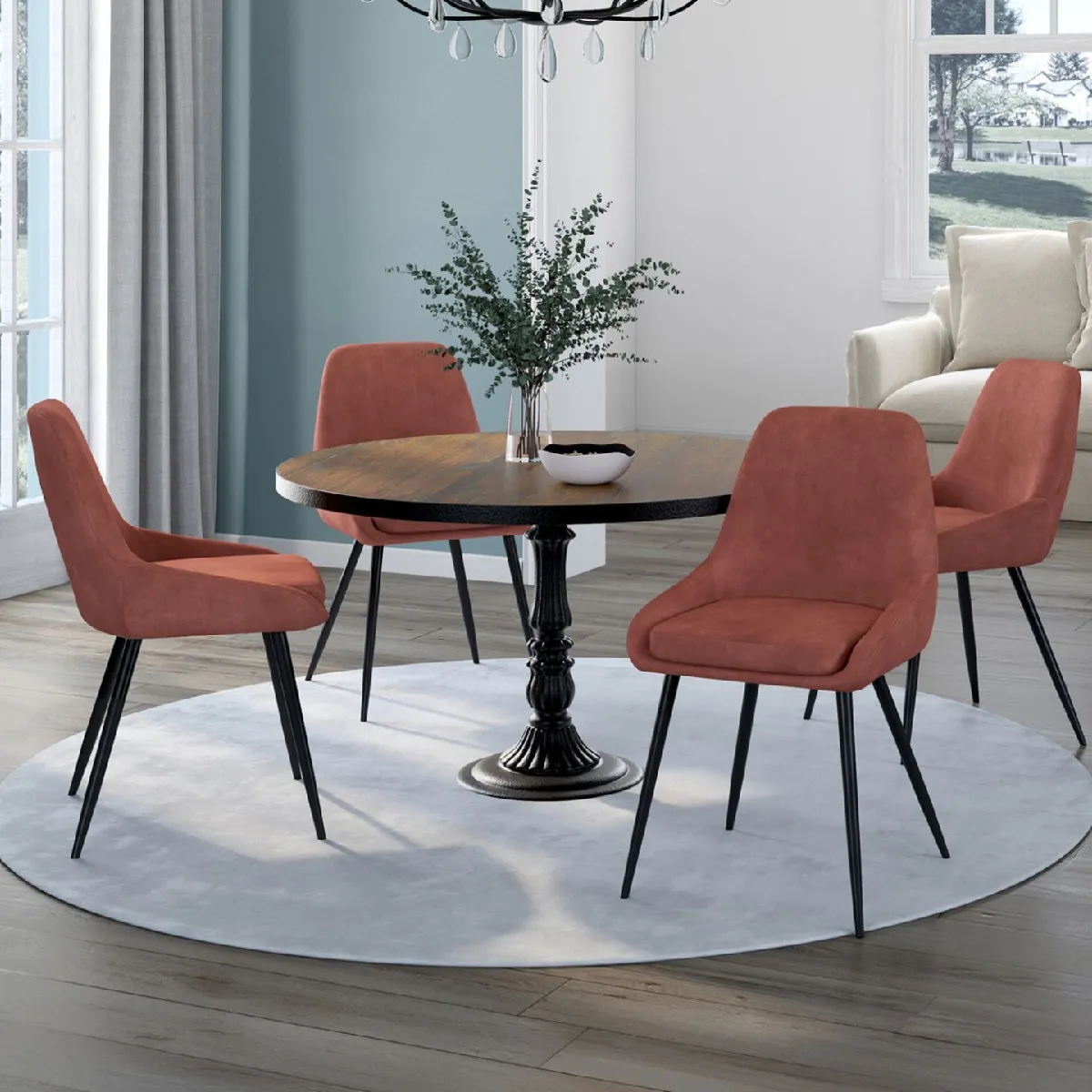Idmarket CHAISE THALYA x4 TERRACOTTA